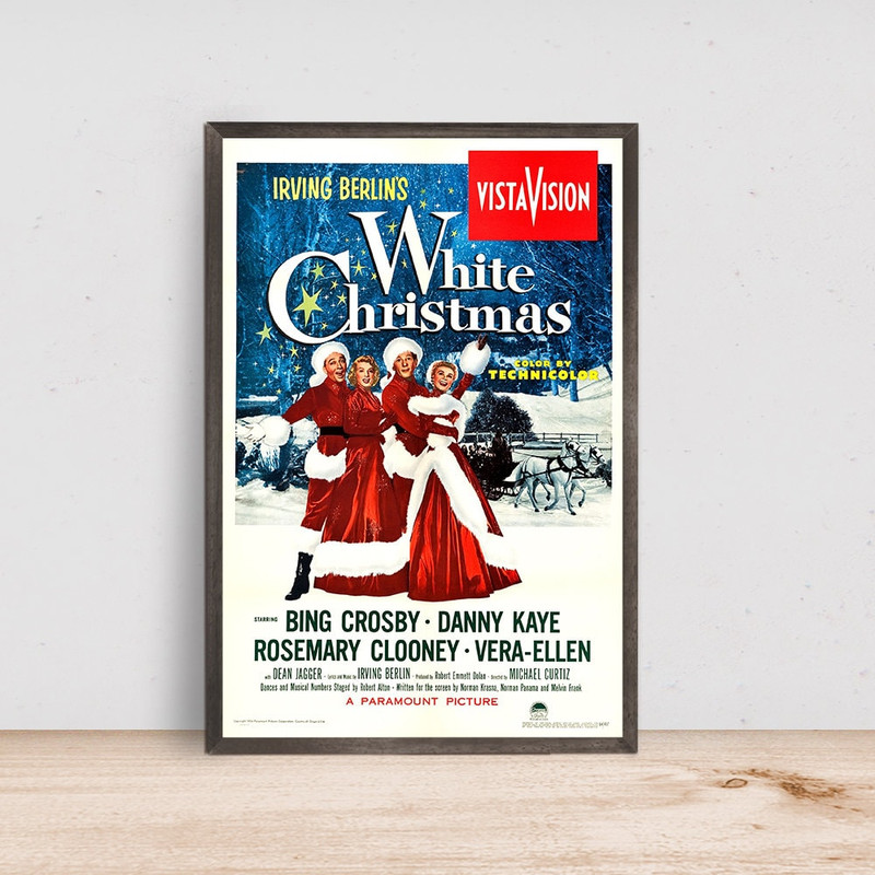White Christmas Movie Poster - Room Decor Wall Art - Canvas Fabric Print - Poster Gift.jpg