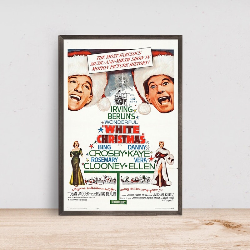 White Christmas Movie Poster Horror- Room Decor Wall Art - Canvas Fabric Print - Poster Gift.jpg