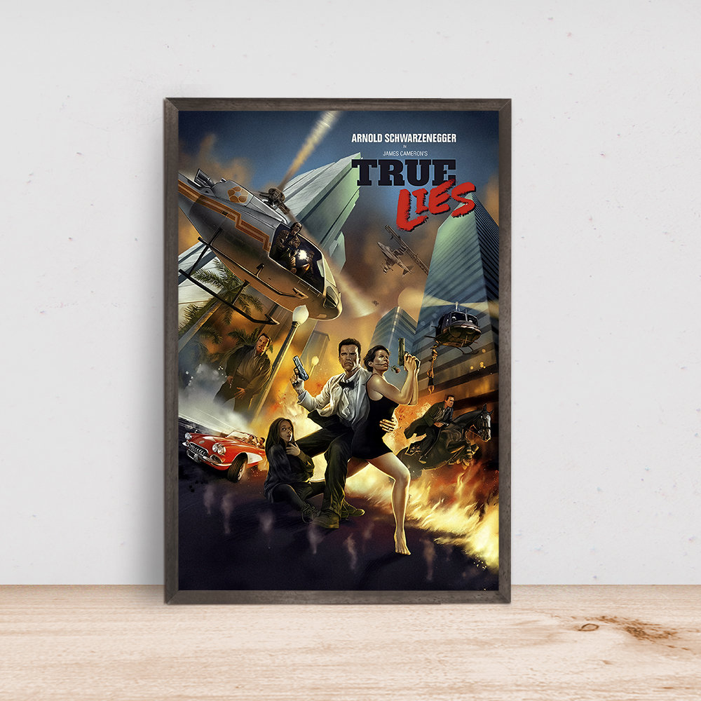 True Lies movie poster print action comedy film- Room Decor Wall Art - Canvas Fabric Print - Poster Gift.jpg