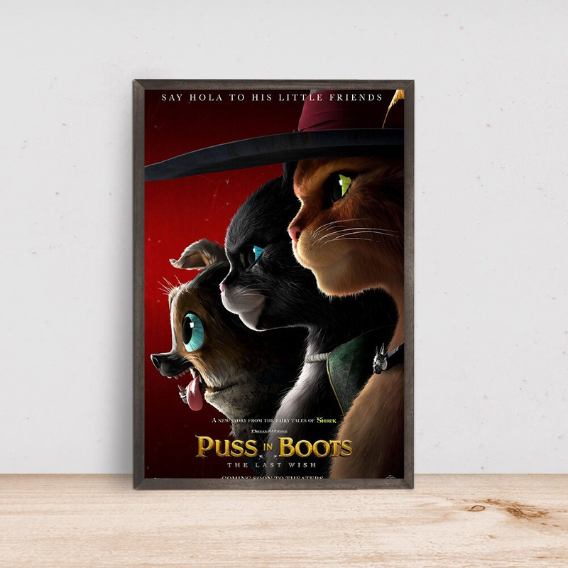 Puss in Boots The Last Wish Movie Poster - 2022 Film - Room Decor Wall Art - Canvas Fabric Print - Poster Gift-1.jpg