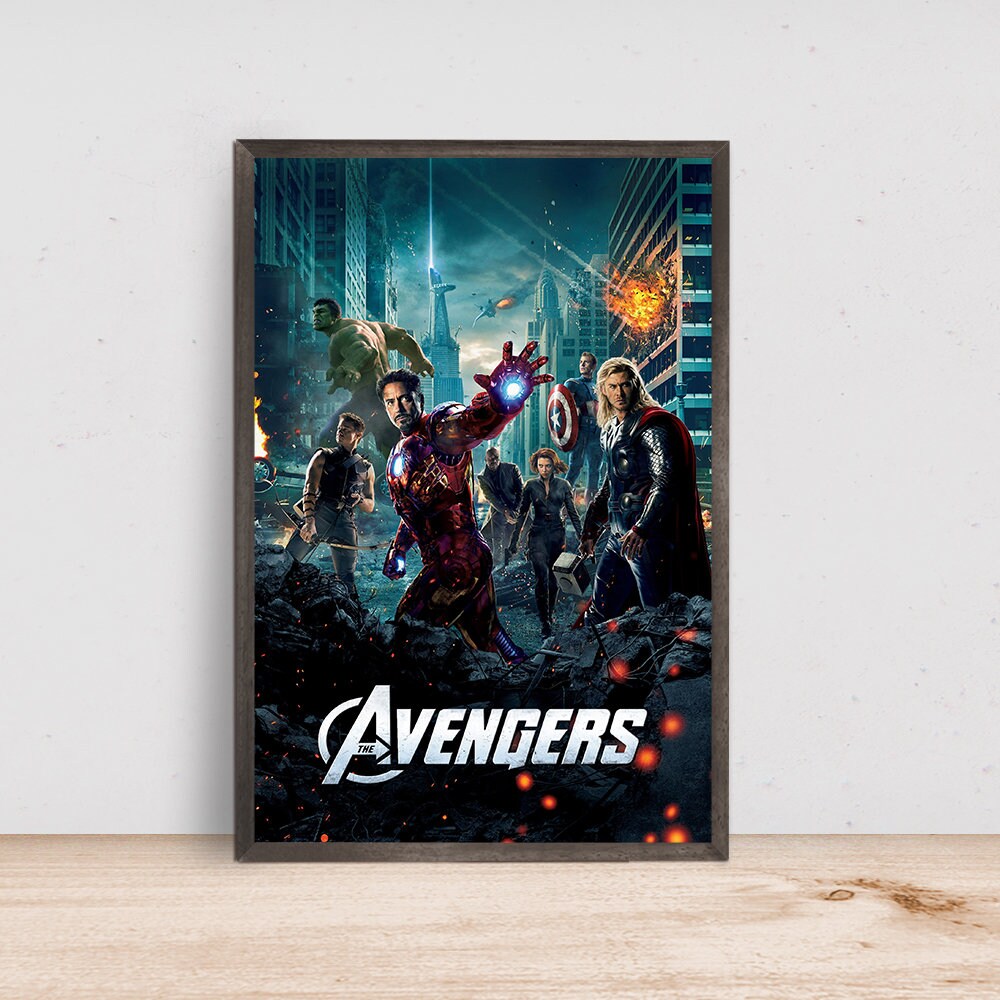 The Avengers Movie Poster Marvel Robert Downey Jr Film - Room Decor Wall Art - Canvas Fabric Print - Poster Gift.jpg
