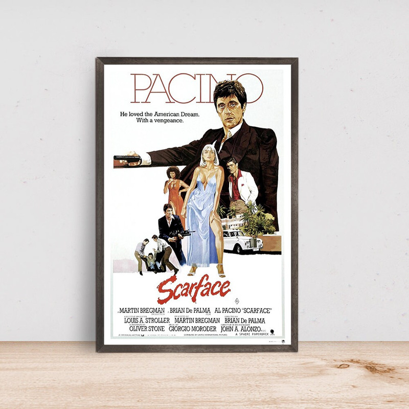 Scarface Movie Poster  Minimalist Movie Poster  Al Pacino, Room Decor, Home Decor, Art Poster for GiftCustom Personalized Poster.jpg