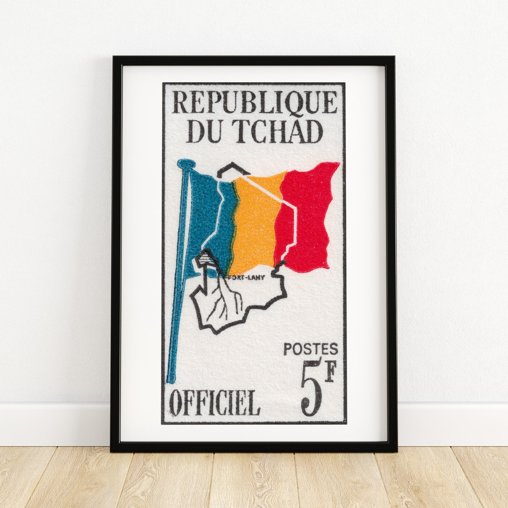 Chad Independence - Vintage Chad Art - Postage Stamp Print - Aesthetic Wall Art - Postage Stamp Wall Poster - Vintage African Art.jpg