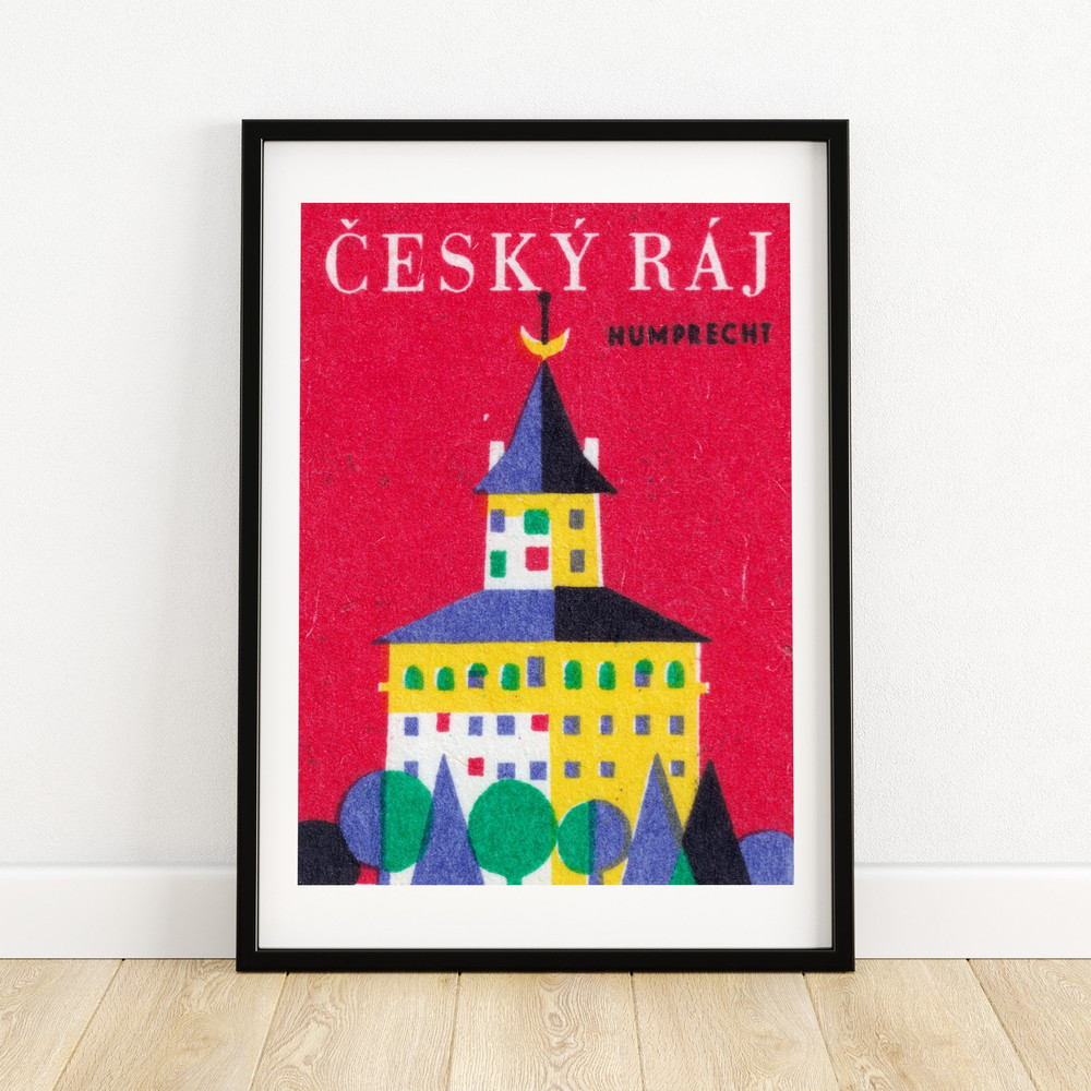 Czech Paradise Humprecht Town - Matchbox Print - Czech Wall Art - Vintage Czech Art - Matchbox Wall Poster - Vintage Poster Print.jpg