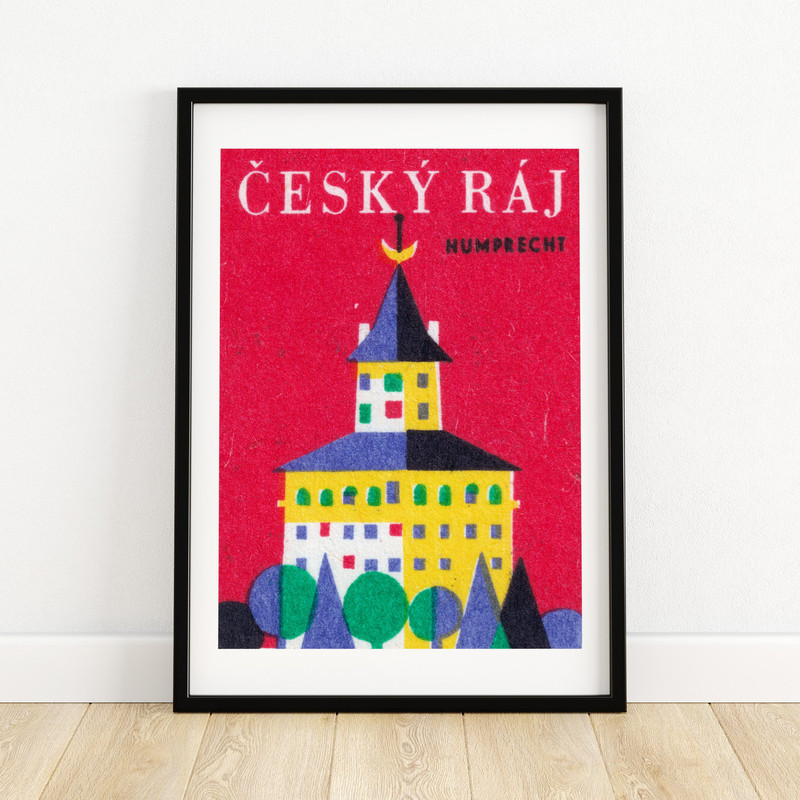 Czech Paradise Humprecht Town - Matchbox Print - Czech Wall Art - Vintage Czech Art - Matchbox Wall Poster - Vintage Poster Print.jpg