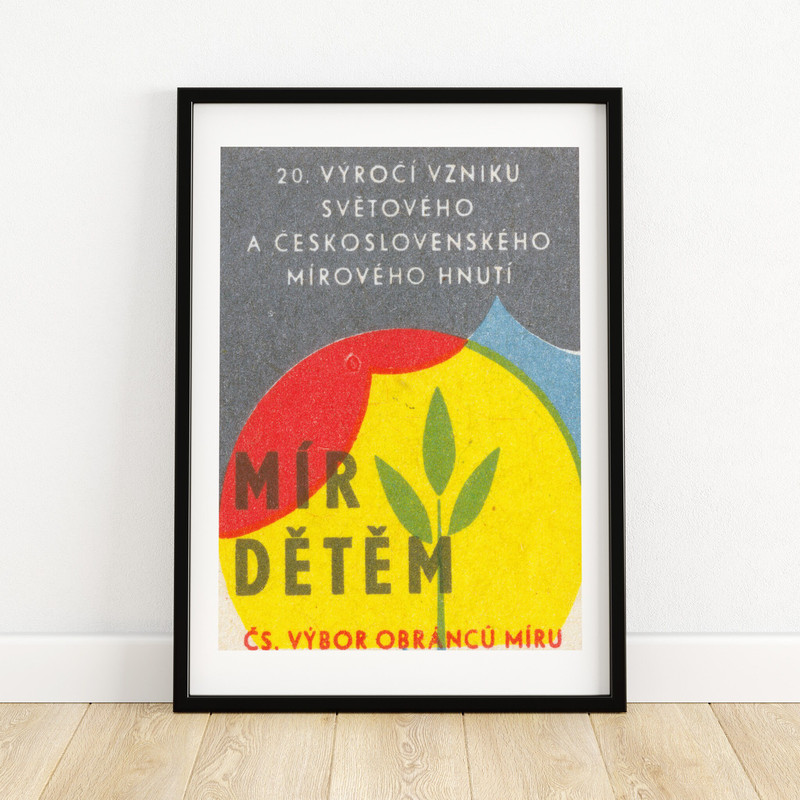 Anniversary of Czech Peace Movement - Matchbox Print - Aesthetic Wall Art - Vintage Art - Matchbox Wall Poster - Vintage Poster Print.jpg
