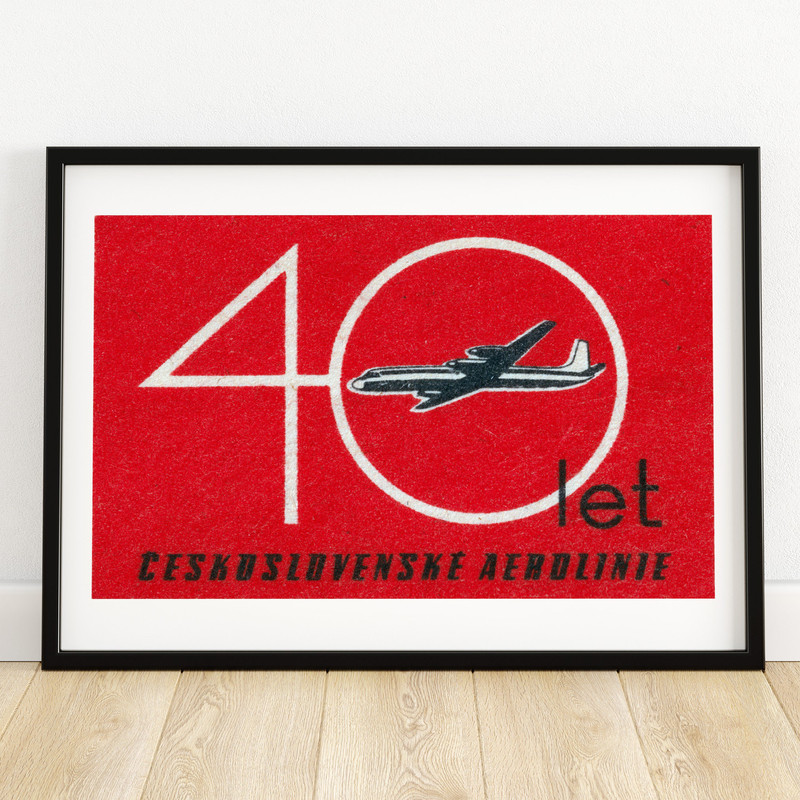 40 Years of Czechoslovakian Airlines - Matchbox Print - Czech Wall Art - Vintage Czech Art - Matchbox Wall Poster - Vintage Poster Print.jpg