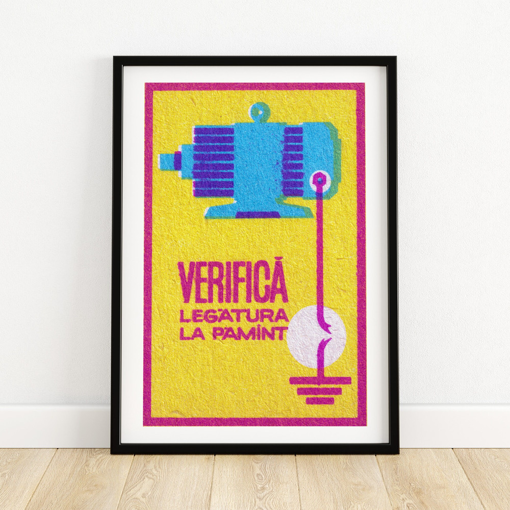 Check Ground Connection - Matchbox Print - Aesthetic Wall Art - Vintage Eastern Europe Art - Matchbox Wall Poster - Vintage Poster Print.jpg