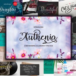 authen font download, digital font, calligraphy font, script font, font bundle, instant download