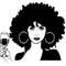 299 Black Woman Drinking Wine Nubian Princess Queen Afro Hair Beautiful Female Lady SVG .EPS .PNG Vector Clipart Digital Circuit Cut Cutting.jpg