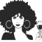 299 Black Woman Drinking Wine Nubian Princess Queen Afro Hair Beautiful Female Lady SVG .EPS .PNG Vector Clipart Digital Circuit Cut Cutting.png