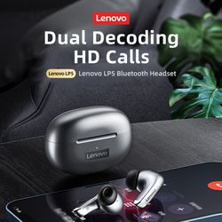 Original Lenovo LP5 Wireless Bluetooth Earbuds Music Earphones Headphones Sports Waterproof Headset With Mic Earbuds New