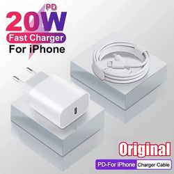 20W USB Type C Charger PD20W For iPhone 14 12 11 13 Pro Max Mini XS X 7 8 Plus iPad Air Charger Fast Charging Cable