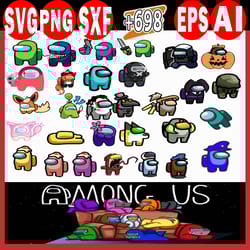 698 among us svg, among us png, among us clipart, among us symbol, among us birthday party, among us cricut