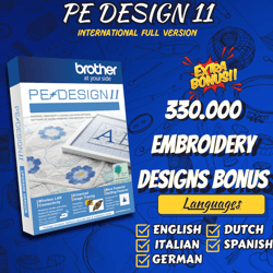 PE Design 11 International Version Embroidery Design Files Bonus Digital Embroidery & Sewing
