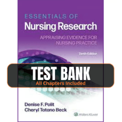 Latest 2023 Essentials of Nursing Research Appraising Evidence for Nursing Practice 10th Edition Denise Test bank | All