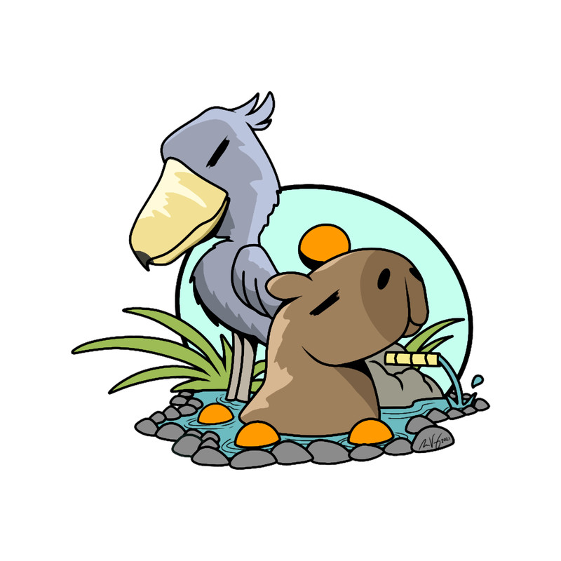 Shoebill Stork and Capybara Onsen .png