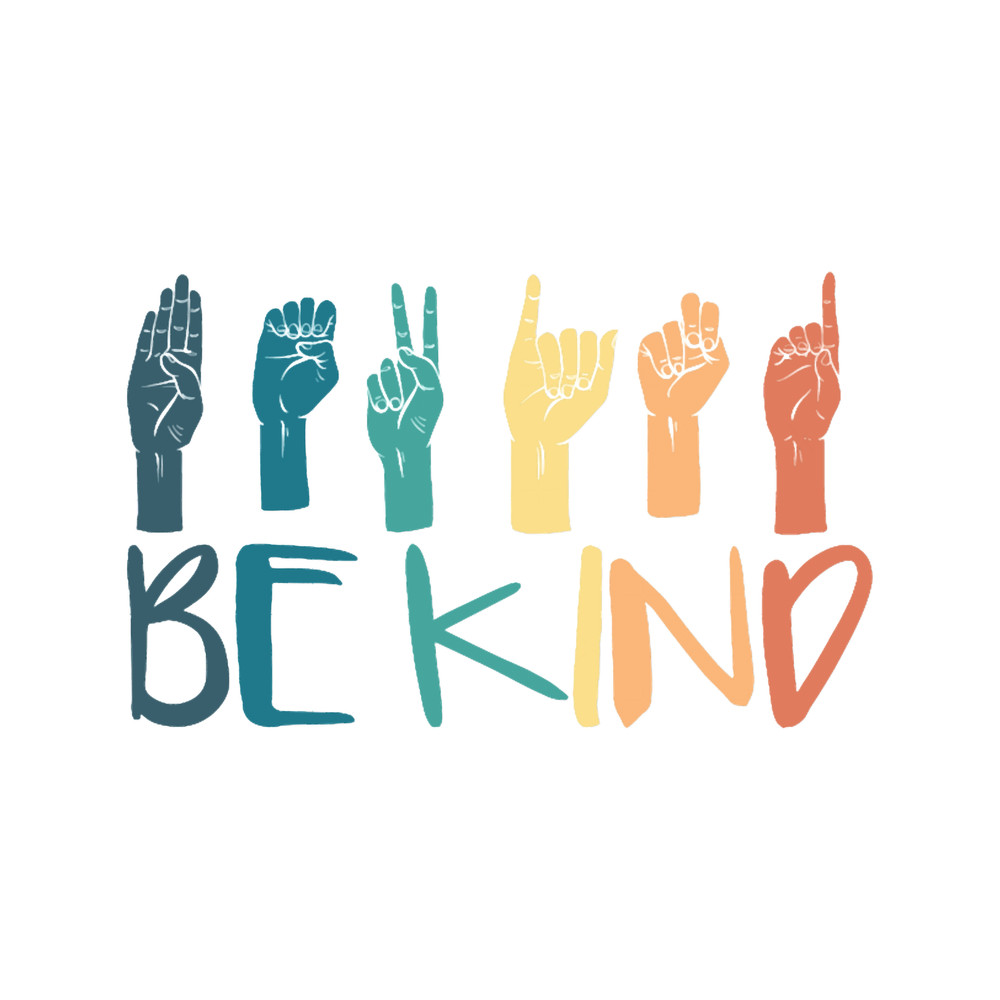 Be Kind Hand Sign Language Teachers Retro Interpreter ASL.png