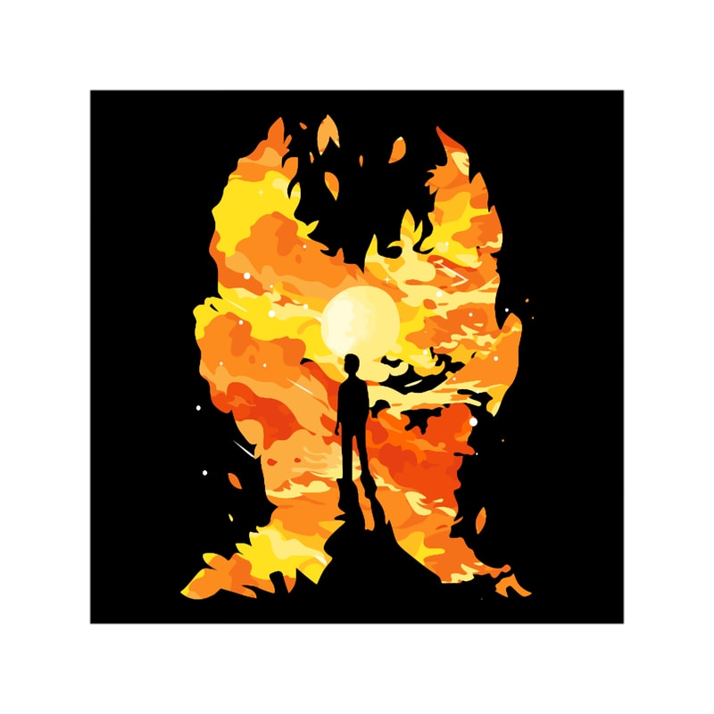 Man Fire Flame Burning Mind Digital Art .png