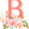 Letter B and Flowers Throw Pillow.png