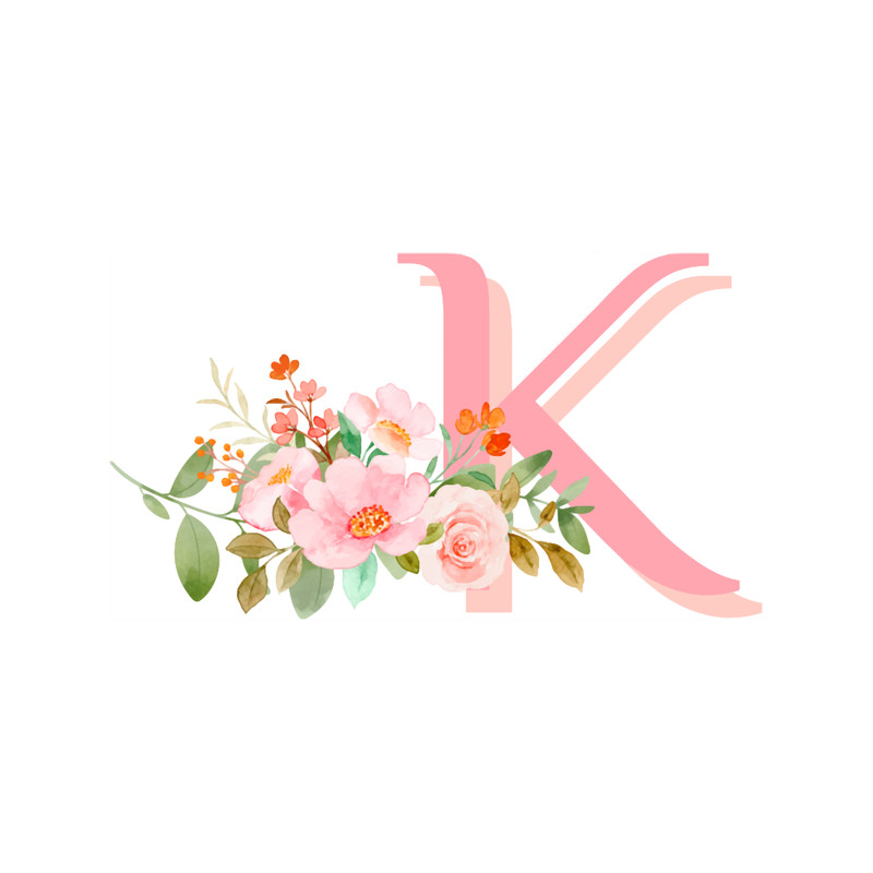 Letter K and Flowers .png
