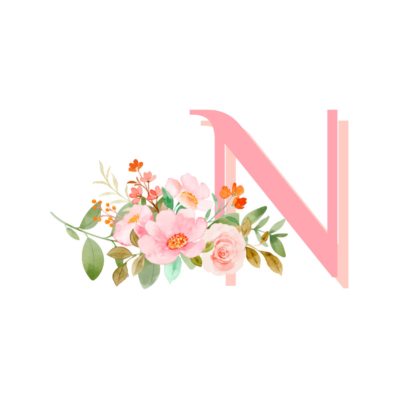 Letter N and Flowers .png