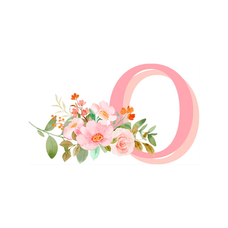 Letter O and Flowers .png