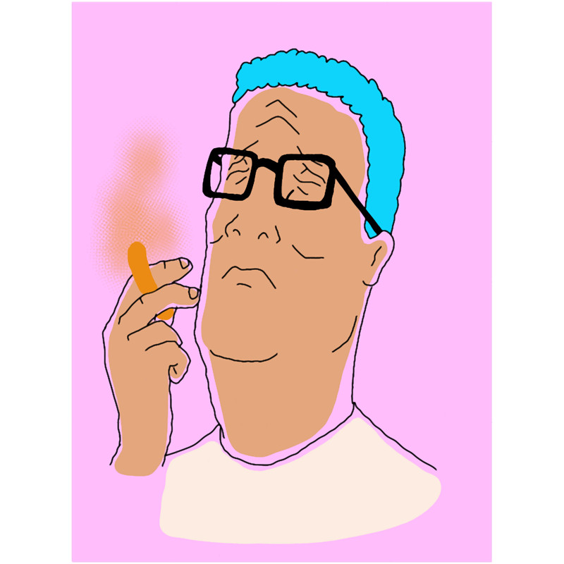 Hank Hill Smokin_ a Cheeto Puff .png
