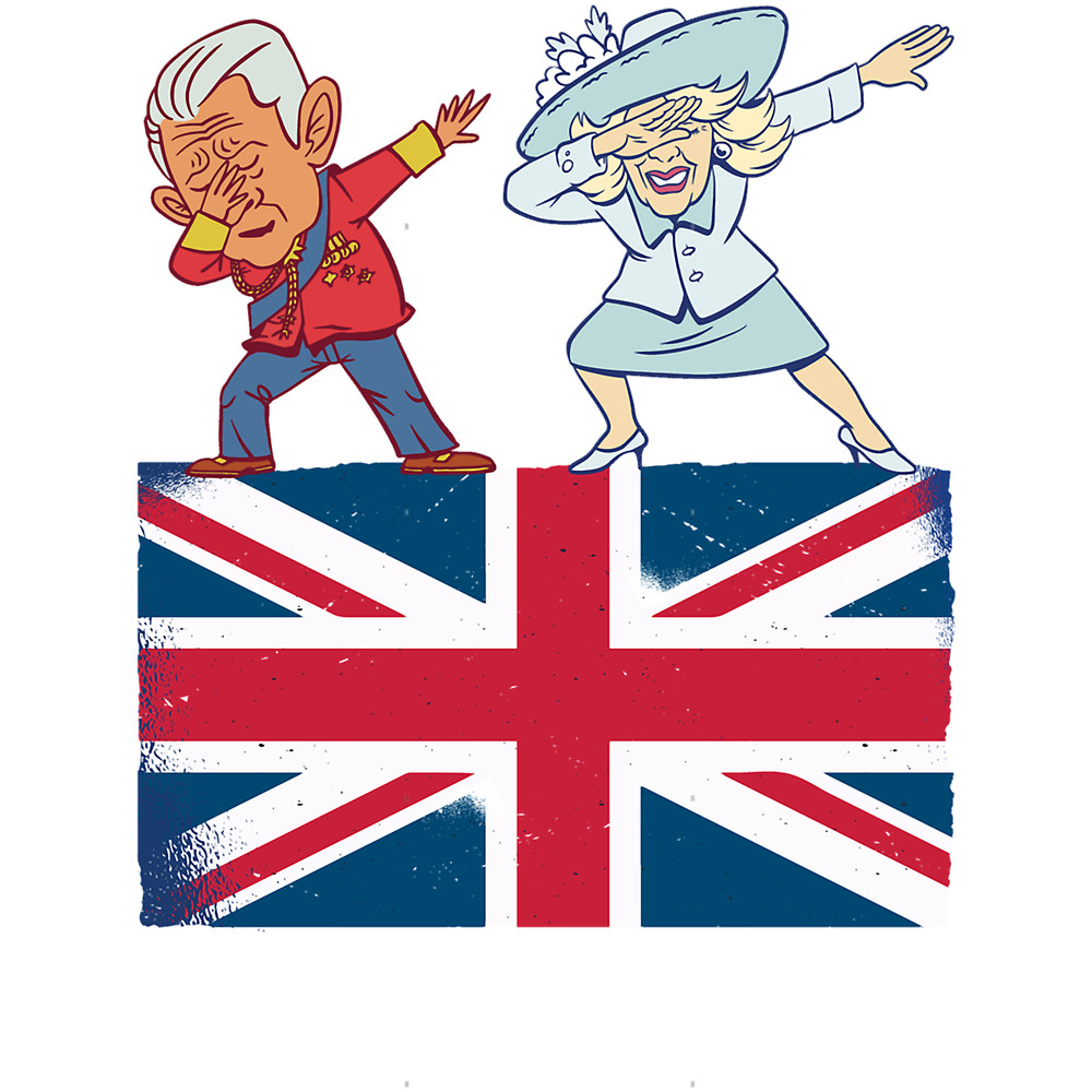 British King III Dabbing Charles Camilla British Flag.png