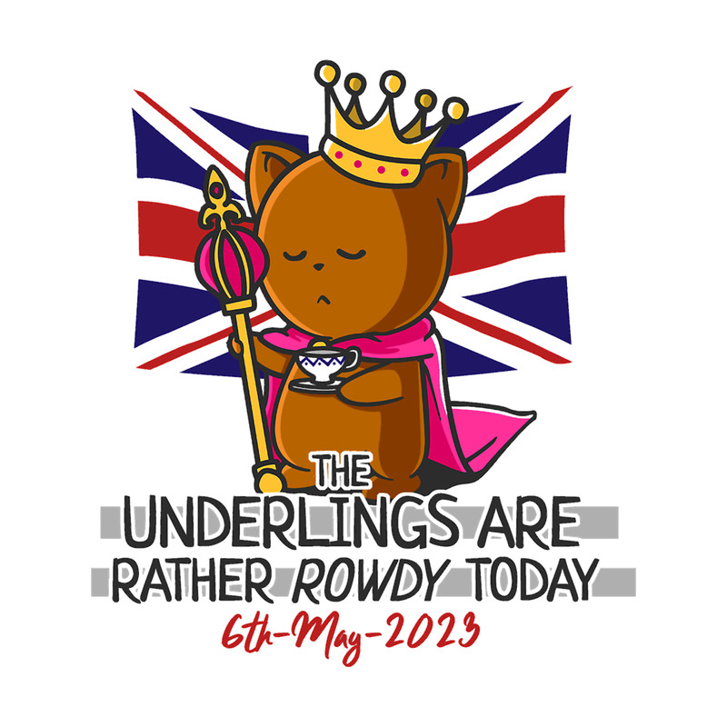 King Charles III Coronation Street Party Rowdy Underlings White.png