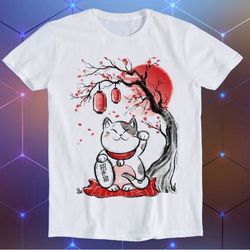 japanese lucky cat t-shirt: maneki neko meme gift