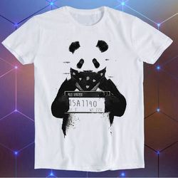 gangsta panda bear prison mugshot meme unisex gamer cult movie music cool funny gift t shirt