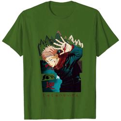 anime jujutsu kaisen t-shirts crew neck short sleeve t shirt for mens