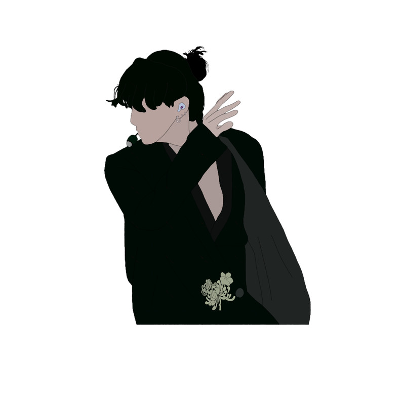 Jungkook Idol performance, Manbun look.png