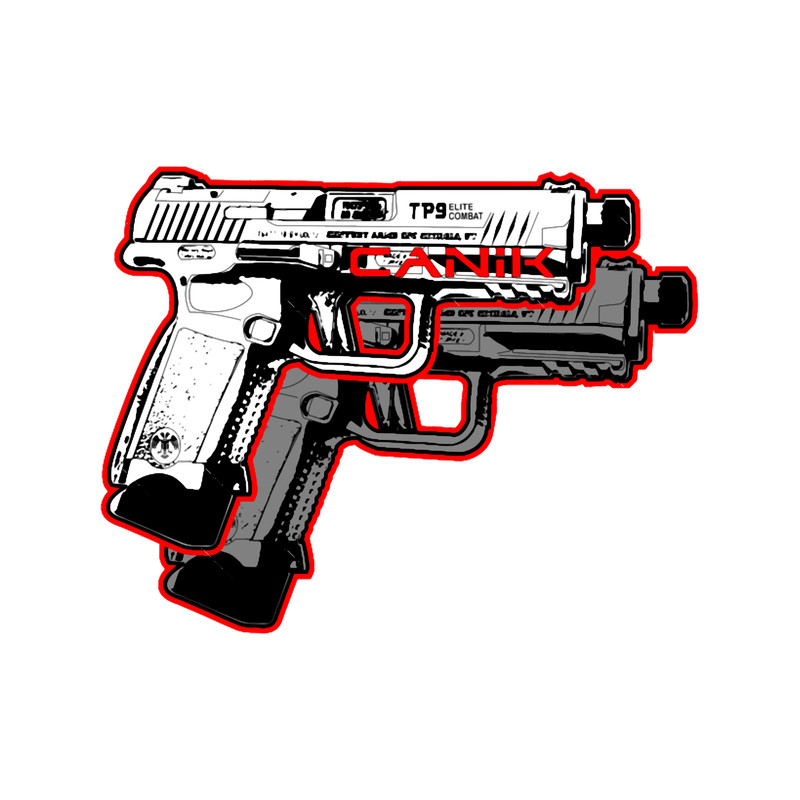 Canik TP-9 TP9 Pistol 3D Retro Anime Gun - Grey Wolf .png