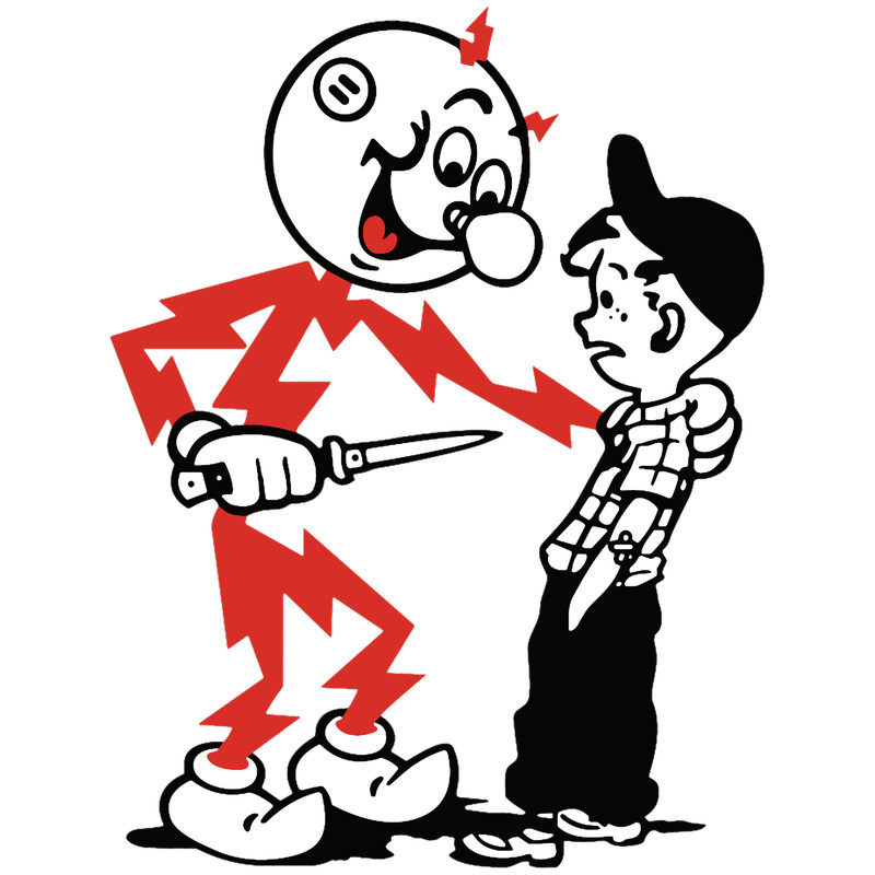 Reddy Kilowatt, remember kids electricity will kill you.png