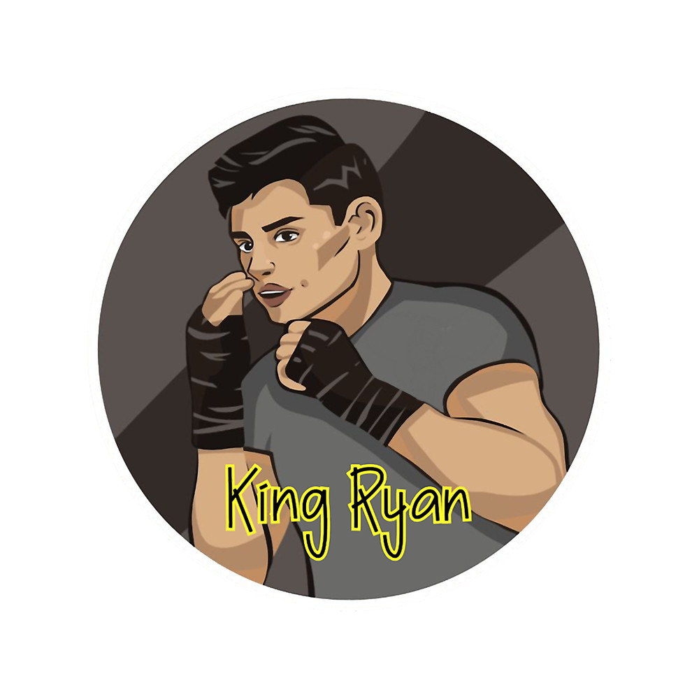 Vintage Retro Fight King Ryan Garcia Grey Art Design.png