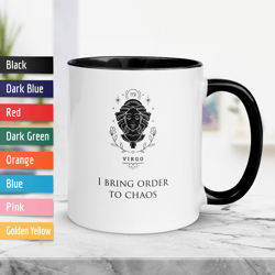 Virgo Zodiac Colored Mug, Ceramic Constellation Coffee Mug, Astrology Virgo Signs Mug, Birthday Gift Mug, Horoscope Mug