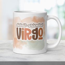 Virgo Zodiac Boho Mug, Ceramic Constellation Coffee Mug, Astrology Virgo Signs Mug, Birthday Gift Mug, Horoscope Mug