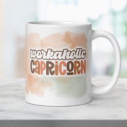 capricorn zodiac boho mug, ceramic constellation coffee mug, astrology capricorn signs mug, birthday gift mug