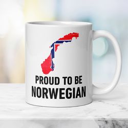 Patriotic Norwegian Mug Proud to be Norwegian, Gift Mug with Norwegian Flag, Independence Day Mug, Travel Family Mug