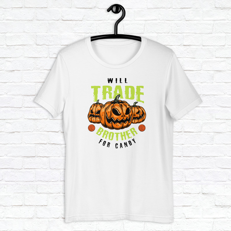 Halloween Trade Brother For Candy Shirt Horror Scary Shirt Fall Spooky Season Shirt Mystical Shirt Pumpkin Shirt 1