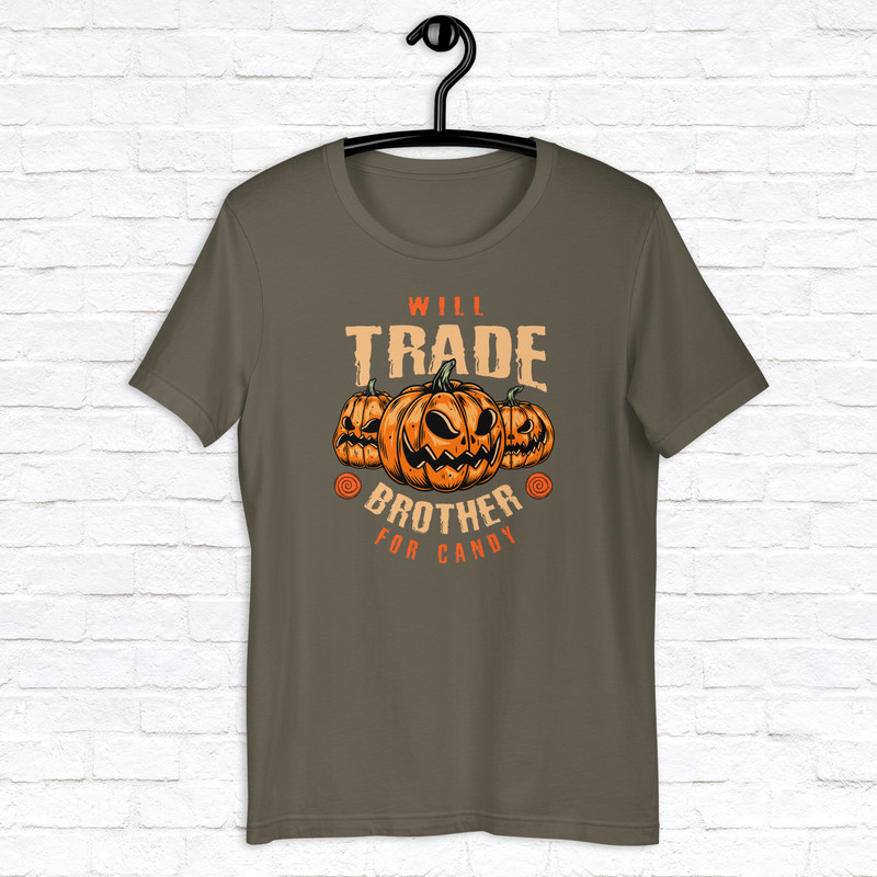 Halloween Trade Brother For Candy Shirt Horror Scary Shirt Fall Spooky Season Shirt Mystical Shirt Pumpkin Shirt 3