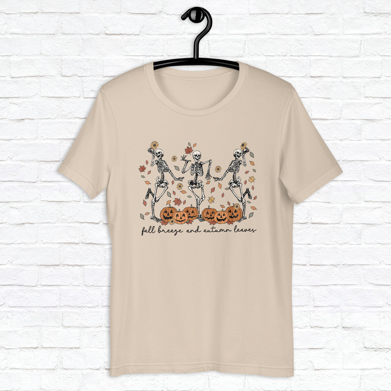 Dancing Skeleton Halloween Shirt Spooky Season Shirt Fall Vibes Shirt Trendy Fall Shirt Thanksgiving Skeleton Shirt 0
