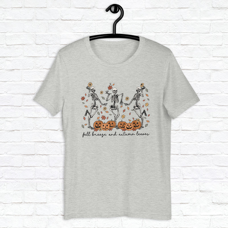 Dancing Skeleton Halloween Shirt Spooky Season Shirt Fall Vibes Shirt Trendy Fall Shirt Thanksgiving Skeleton Shirt 4