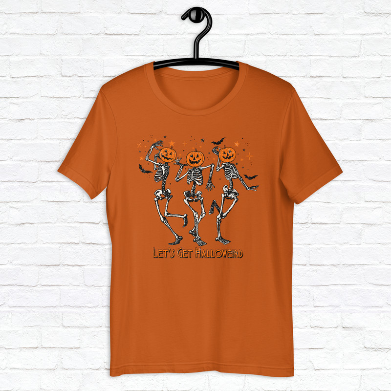 Dancing Skeleton Halloween Shirt Spooky Season Shirt Fall Vibes Shirt Trendy Fall Shirt Thanksgiving Skeleton Shirt 3