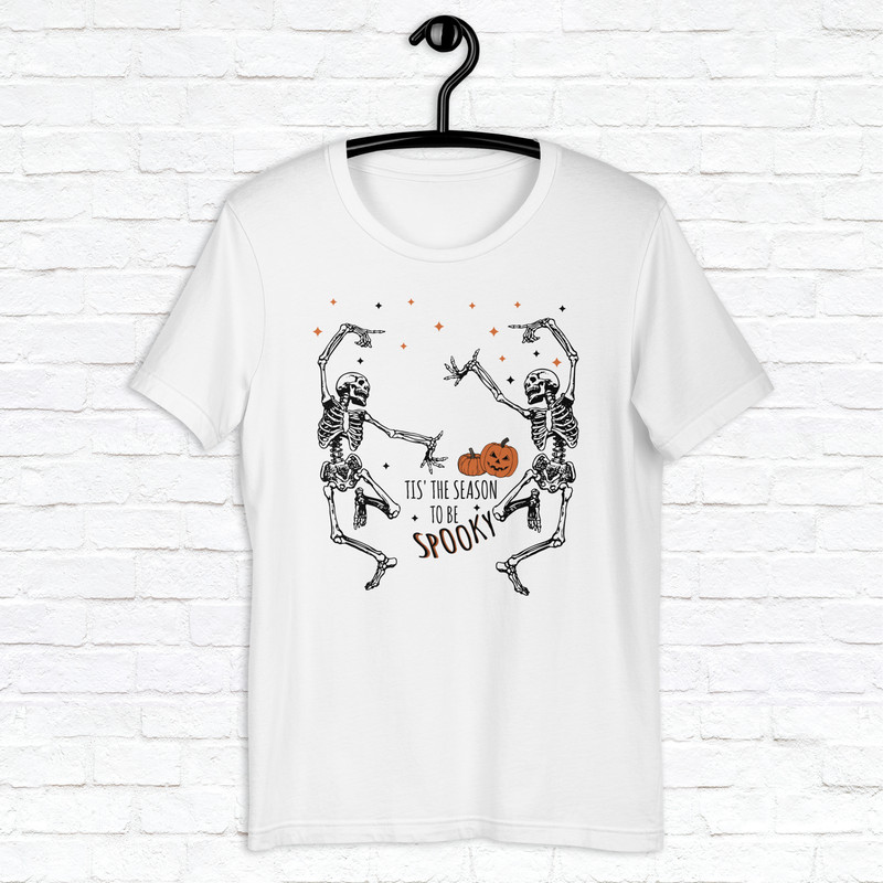 Dancing Skeleton Halloween Shirt Spooky Season Shirt Fall Vibes Shirt Trendy Fall Shirt Thanksgiving Skeleton Shirt 0