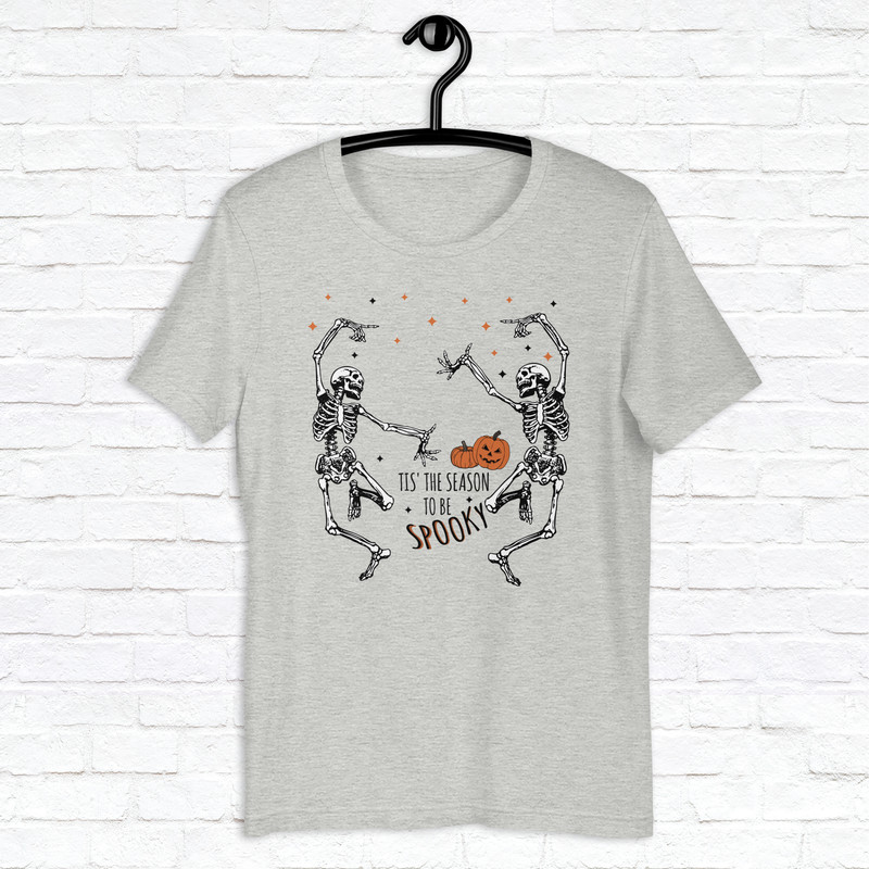 Dancing Skeleton Halloween Shirt Spooky Season Shirt Fall Vibes Shirt Trendy Fall Shirt Thanksgiving Skeleton Shirt 5