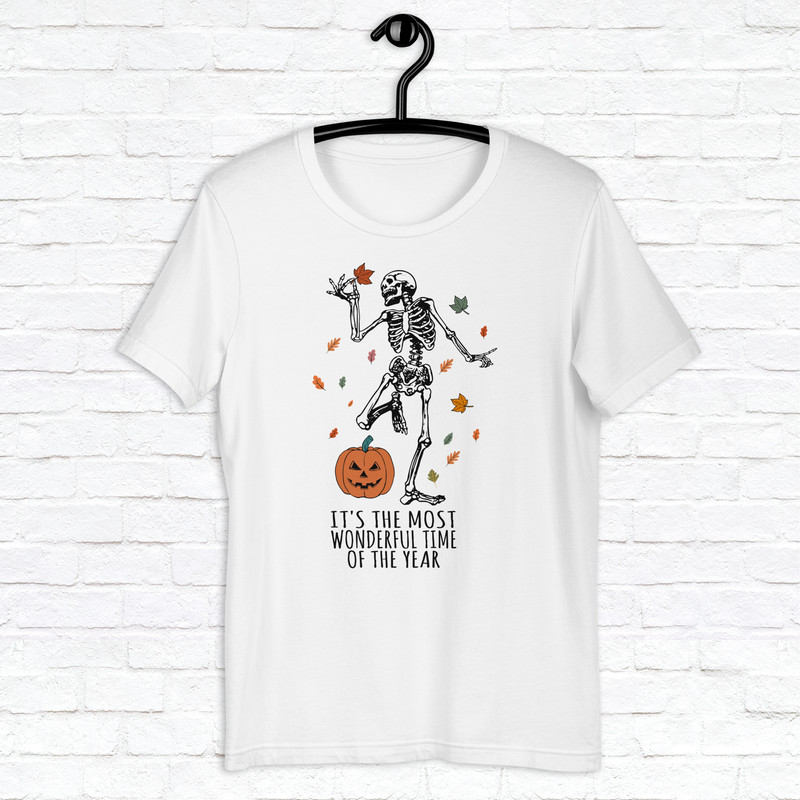 Dancing Skeleton Halloween Shirt Spooky Season Shirt Fall Vibes Shirt Trendy Fall Shirt Thanksgiving Skeleton Shirt 1