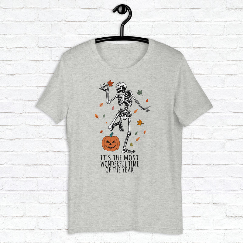 Dancing Skeleton Halloween Shirt Spooky Season Shirt Fall Vibes Shirt Trendy Fall Shirt Thanksgiving Skeleton Shirt 4